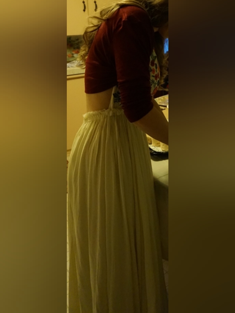 Boho Maxi Dress with Floral Embroidered Bodice - Picture 6 of 11